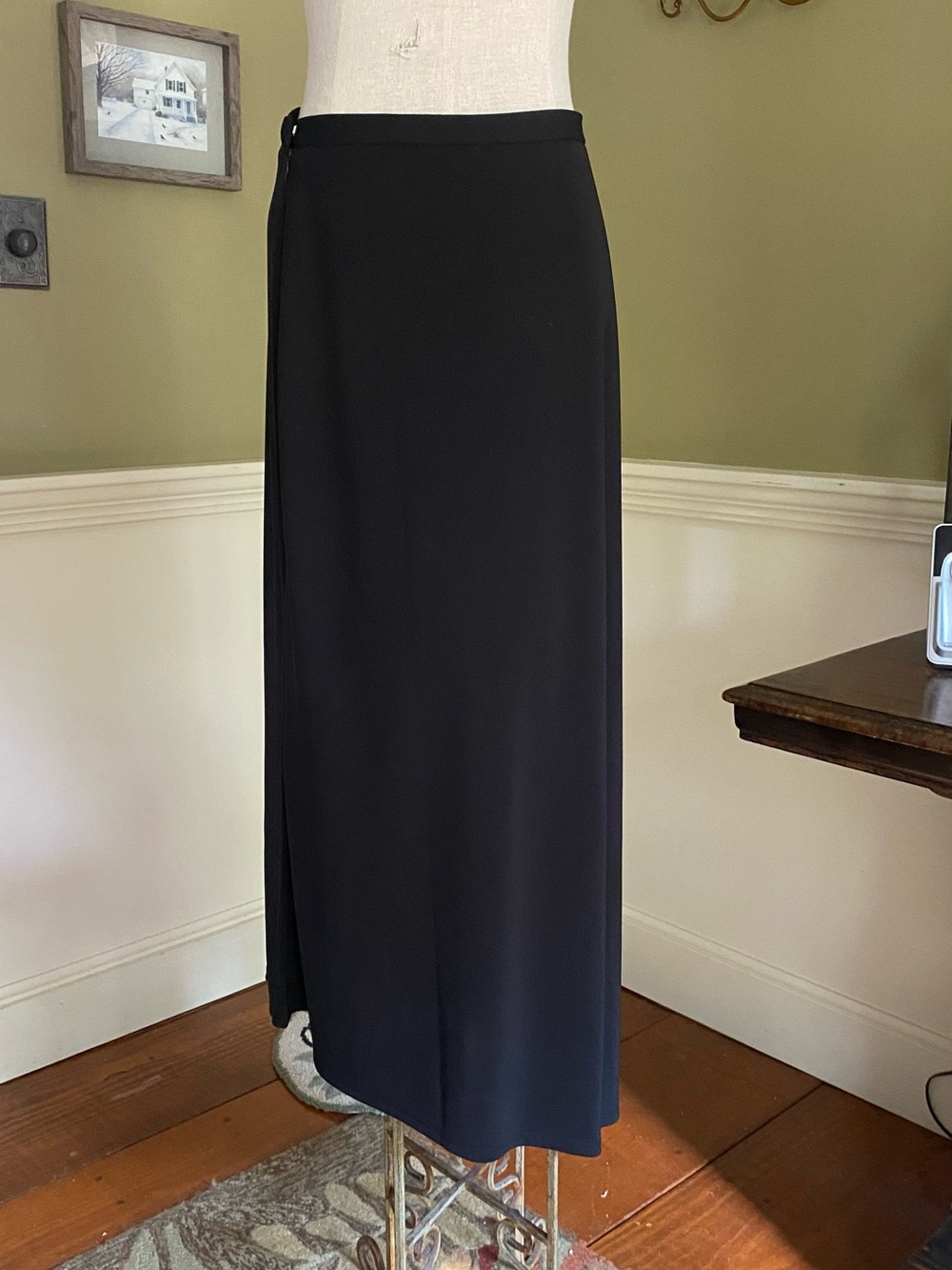 Impressions Black Maxi Skirt with Side Tie Detail